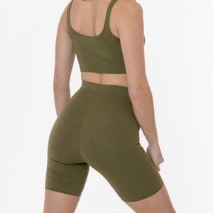 los angeles apparel green bike shorts